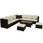 Set sofás de jardín 8 piezas y cojines ratán sintético marrón de , Conjuntos de jardín - Ref: Foro24-42994, Precio: 741,61 €,...
