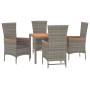 Set comedor de jardín 5 piezas con cojines ratán sintético gris de , Conjuntos de jardín - Ref: Foro24-3157536, Precio: 484,6...