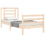 Estructura de cama con cabecero madera maciza 90x200 cm de vidaXL, Camas y somieres - Ref: Foro24-3194686, Precio: 90,45 €, D...