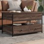 Mesa de centro madera ingeniería metal marrón roble 85x50x50 cm de , Mesas de centro - Ref: Foro24-845390, Precio: 112,02 €, ...