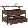 Mesa de centro madera ingeniería metal marrón roble 85x50x50 cm de , Mesas de centro - Ref: Foro24-845390, Precio: 112,02 €, ...