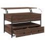 Mesa de centro madera ingeniería metal marrón roble 85x50x50 cm de , Mesas de centro - Ref: Foro24-845390, Precio: 112,02 €, ...