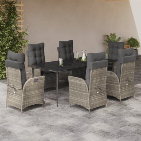 Set comedor jardín 7 pzas y cojines ratán sintético gris claro de , Conjuntos de jardín - Ref: Foro24-3213281, Precio: 894,81...