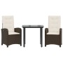 Set comedor de jardín 3 piezas y cojines ratán sintético marrón de , Conjuntos de jardín - Ref: Foro24-3212340, Precio: 344,8...