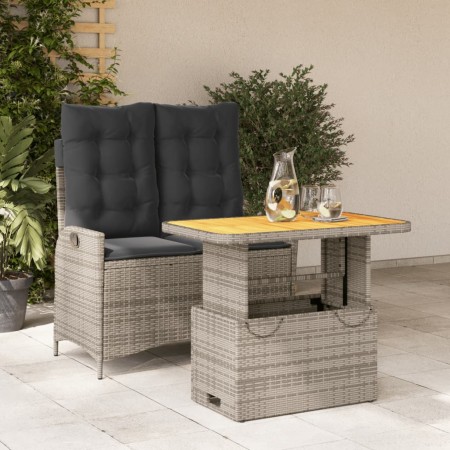 Juego de comedor jardín 2 pzas con cojines ratán sintético gris de , Conjuntos de jardín - Ref: Foro24-3277466, Precio: 245,7...
