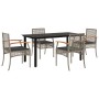 Set comedor de jardín 5 piezas con cojines ratán sintético gris de , Conjuntos de jardín - Ref: Foro24-3213620, Precio: 341,2...