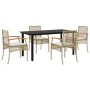 Set comedor de jardín 5 pzas con cojines ratán sintético beige de , Conjuntos de jardín - Ref: Foro24-3213634, Precio: 384,18...