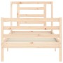Estructura de cama con cabecero madera maciza 90x200 cm de vidaXL, Camas y somieres - Ref: Foro24-3194686, Precio: 90,45 €, D...