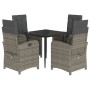 Set comedor de jardín 5 piezas con cojines ratán sintético gris de , Conjuntos de jardín - Ref: Foro24-3212557, Precio: 588,7...