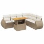 Set sofás de jardín 7 piezas y cojines ratán sintético beige en Conjuntos de jardín | Comprar online en Foru.es