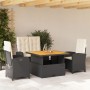 Juego comedor jardín 4 piezas con cojines ratán sintético negro de , Conjuntos de jardín - Ref: Foro24-3277320, Precio: 495,7...