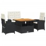 Juego comedor jardín 4 piezas con cojines ratán sintético negro de , Conjuntos de jardín - Ref: Foro24-3277320, Precio: 495,7...