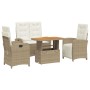 Set de comedor jardín con cojines 4 pzas ratán sintético beige de , Conjuntos de jardín - Ref: Foro24-3277360, Precio: 537,00...