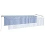 Toldo automático persiana LED sensor de viento azul blanco 6x3m de vidaXL, Toldos - Ref: Foro24-3069491, Precio: 752,74 €, De...