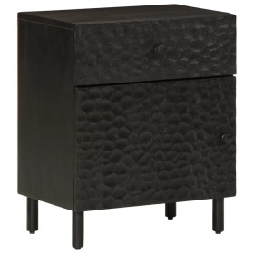 Mesita de noche madera maciza de mango negra 50x33x60 cm de , Mesitas de noche - Ref: Foro24-356827, Precio: 79,41 €, Descuen...