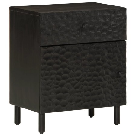Mesita de noche madera maciza de mango negra 50x33x60 cm de , Mesitas de noche - Ref: Foro24-356827, Precio: 79,41 €, Descuen...