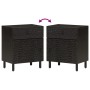 Mesita de noche madera maciza de mango negra 50x33x60 cm de , Mesitas de noche - Ref: Foro24-356827, Precio: 79,41 €, Descuen...