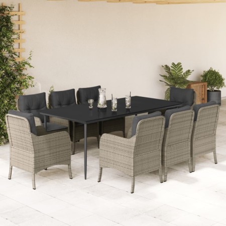 Set comedor de jardín 9 pzas cojines ratán sintético gris claro de , Conjuntos de jardín - Ref: Foro24-3211996, Precio: 1,00 ...