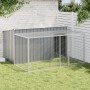 Caseta perros con corral acero galvanizado gris 197x194x110 cm de , Casetas para perros - Ref: Foro24-3214224, Precio: 289,84...