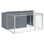 Caseta perros con corral acero galvanizado gris 197x194x110 cm de , Casetas para perros - Ref: Foro24-3214224, Precio: 289,84...