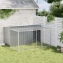 Caseta perros con corral acero galvanizado gris 197x194x110 cm de , Casetas para perros - Ref: Foro24-3214224, Precio: 289,84...