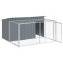 Caseta perros con corral acero galvanizado gris 197x194x110 cm de , Casetas para perros - Ref: Foro24-3214224, Precio: 289,84...