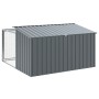 Caseta perros con corral acero galvanizado gris 197x194x110 cm de , Casetas para perros - Ref: Foro24-3214224, Precio: 289,84...