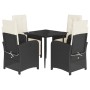 Set de muebles jardín 5 pzas con cojines ratán sintético negro de , Conjuntos de jardín - Ref: Foro24-3212515, Precio: 660,54...