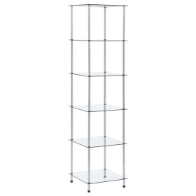 Estantería 6 niveles cristal templado transparente 40x40x160 cm en Librerías y estanterías | Comprar online en Foru.es