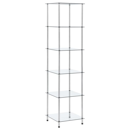 Estantería 6 niveles cristal templado transparente 40x40x160 cm en Librerías y estanterías | Comprar online en Foru.es