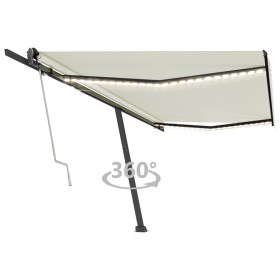 Toldo automático con LED y sensor de viento crema 500x350 cm de , Toldos - Ref: Foro24-3069872, Precio: 849,69 €, Descuento: %
