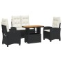 Juego comedor jardín 4 piezas con cojines ratán sintético negro de , Conjuntos de jardín - Ref: Foro24-3277383, Precio: 454,4...