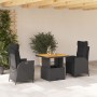Set comedor de jardín 3 pzas con cojines ratán sintético negro de , Conjuntos de jardín - Ref: Foro24-3277447, Precio: 343,72...