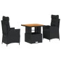 Set comedor de jardín 3 pzas con cojines ratán sintético negro de , Conjuntos de jardín - Ref: Foro24-3277447, Precio: 343,72...