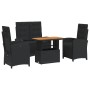 Juego comedor jardín 4 piezas con cojines ratán sintético negro de , Conjuntos de jardín - Ref: Foro24-3277336, Precio: 451,6...