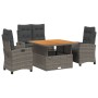 Juego de comedor de jardín 4 piezas con cojines ratán PE gris de , Conjuntos de jardín - Ref: Foro24-3277405, Precio: 569,87 ...