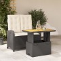 Set comedor de jardín 2 pzas con cojines ratán sintético negro de , Conjuntos de jardín - Ref: Foro24-3277322, Precio: 251,64...