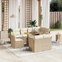 Set de sofás de jardín 9 pzas con cojines ratán sintético beige en Conjuntos de jardín | Comprar online en Foru.es