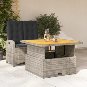 Juego de comedor jardín 2 pzas con cojines ratán sintético gris de , Conjuntos de jardín - Ref: Foro24-3277343, Precio: 304,3...