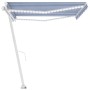 Toldo manual retráctil con LED azul y blanco 400x350 cm de vidaXL, Toldos - Ref: Foro24-3069621, Precio: 524,11 €, Descuento: %