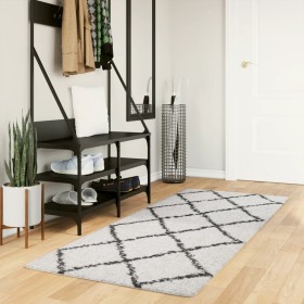 Alfombra de pelo largo moderna crema y negro 80x200 cm de , Alfombras - Ref: Foro24-375362, Precio: 37,96 €, Descuento: %