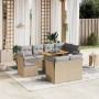 Set de sofás de jardín 9 pzas con cojines ratán sintético beige en Conjuntos de jardín | Comprar online en Foru.es
