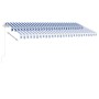 Toldo manual retráctil con LED azul y blanco 400x350 cm de vidaXL, Toldos - Ref: Foro24-3069621, Precio: 524,11 €, Descuento: %