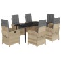 Set comedor de jardín 7 pzas con cojines ratán sintético beige de , Conjuntos de jardín - Ref: Foro24-3212396, Precio: 945,71...