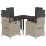 Set comedor de jardín 5 pzas cojines ratán sintético gris claro de , Conjuntos de jardín - Ref: Foro24-3212412, Precio: 609,1...