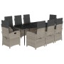 Set comedor de jardín 9 pzas cojines ratán sintético gris claro de , Conjuntos de jardín - Ref: Foro24-3212419, Precio: 1,00 ...