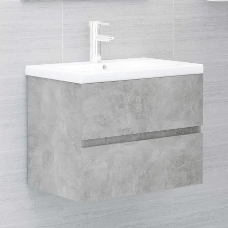 Mueble con lavabo madera de ingeniería gris hormigón de vidaXL, Tocadores de baño - Ref: Foro24-3071634, Precio: 186,23 €, De...