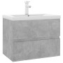 Mueble con lavabo madera de ingeniería gris hormigón de vidaXL, Tocadores de baño - Ref: Foro24-3071634, Precio: 197,80 €, De...