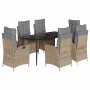 Set comedor de jardín 7 pzas con cojines ratán sintético beige de , Conjuntos de jardín - Ref: Foro24-3213260, Precio: 807,78...