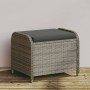 Taburete de jardín con cojín ratán sintético gris 58x46x46 cm de , Otomanas de exterior - Ref: Foro24-365734, Precio: 90,06 €...